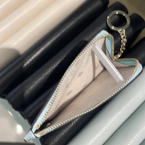 Kate Spade Darcy Medium L-Zip Card Holder Blue Glow - Picture 4 of 13